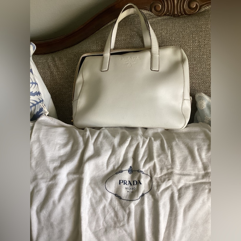 Prada White Satchel Bag